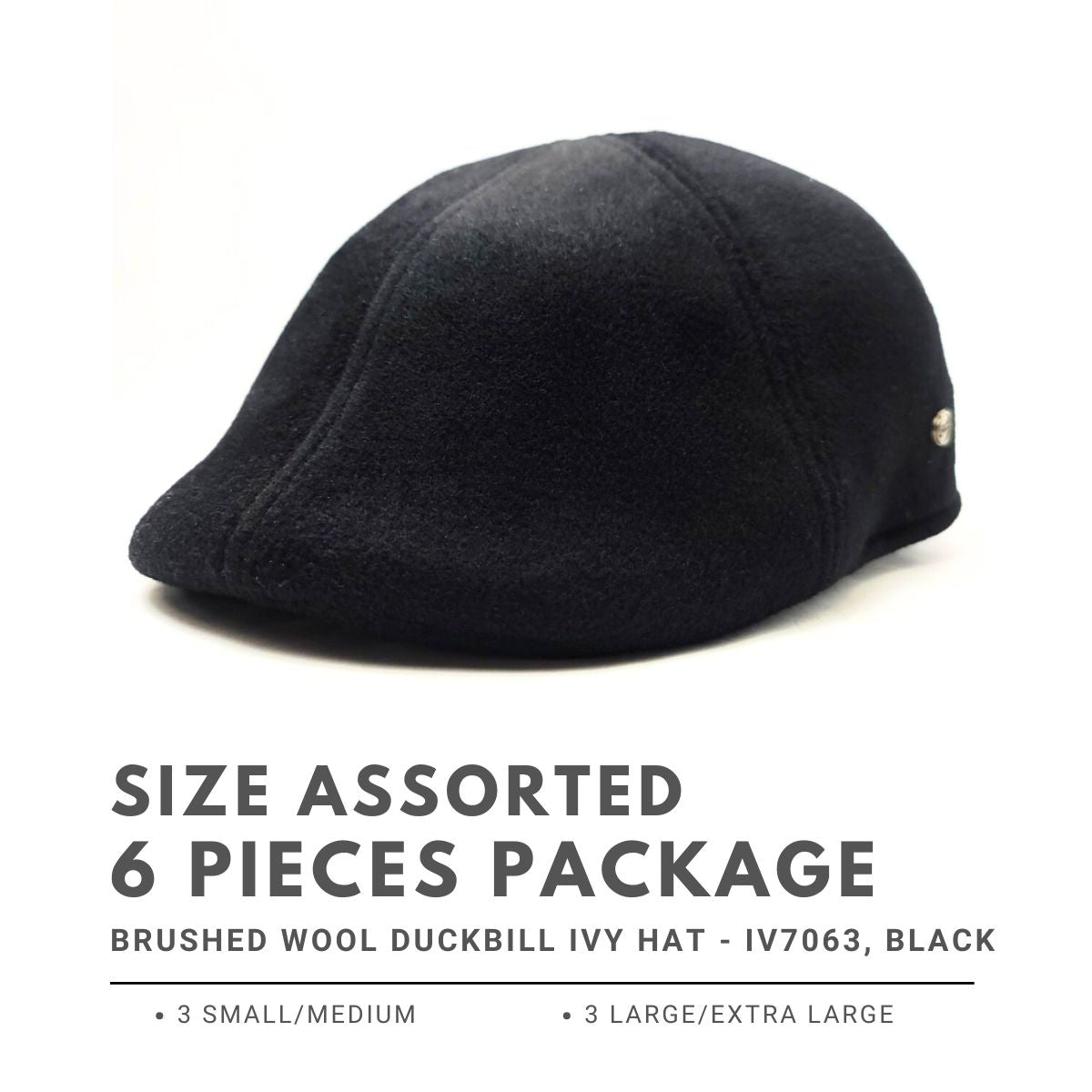 Brushed Wool Duckbill Ivy Hat - IV7063, 100% Wool, 2 sizes
