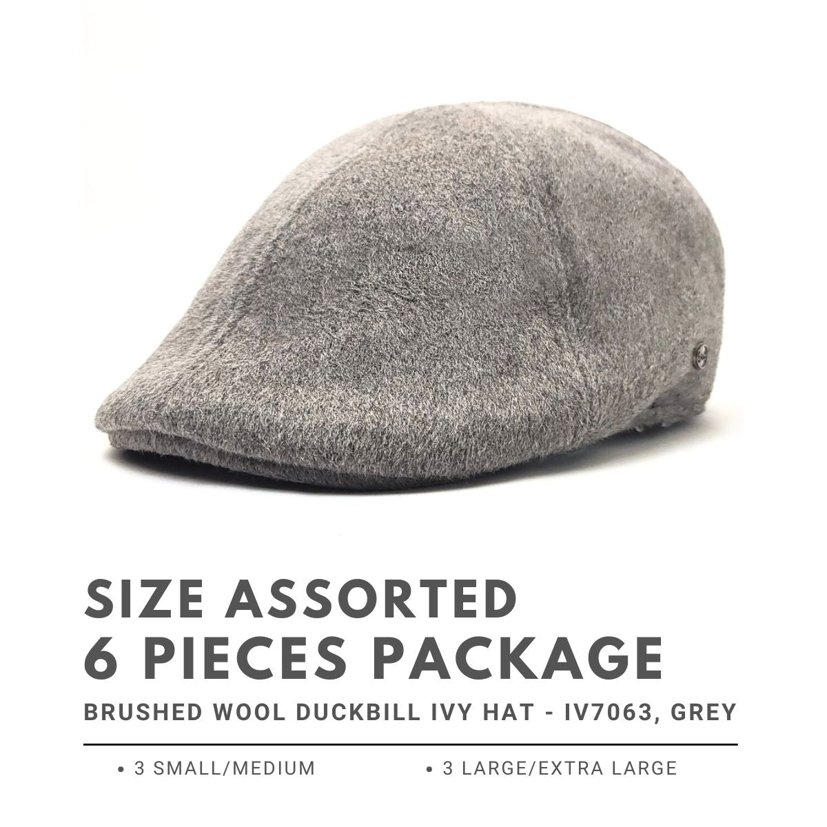 Brushed Wool Duckbill Ivy Hat - IV7063, 100% Wool, 2 sizes