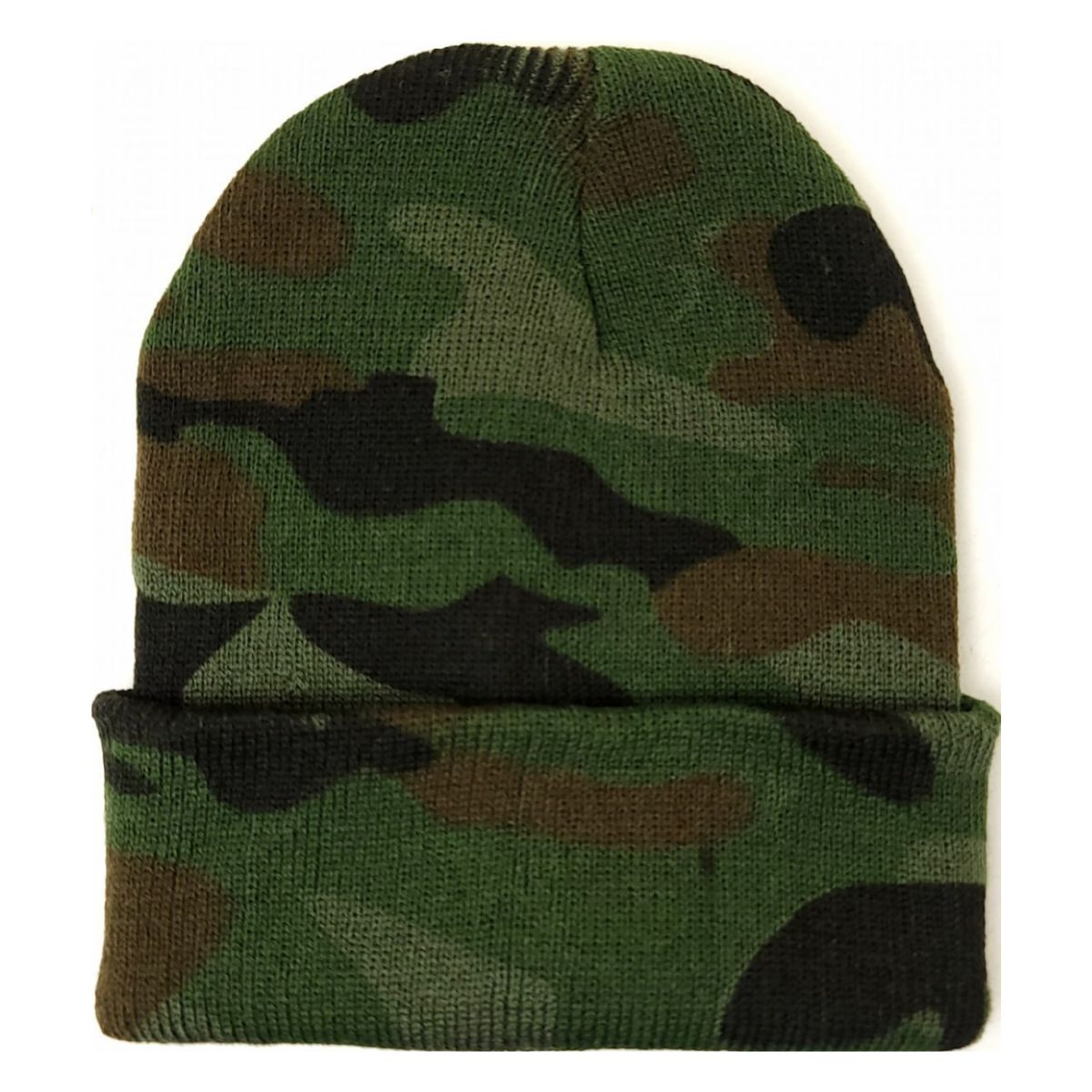 Plain Toque - Green Camo, with Cuff