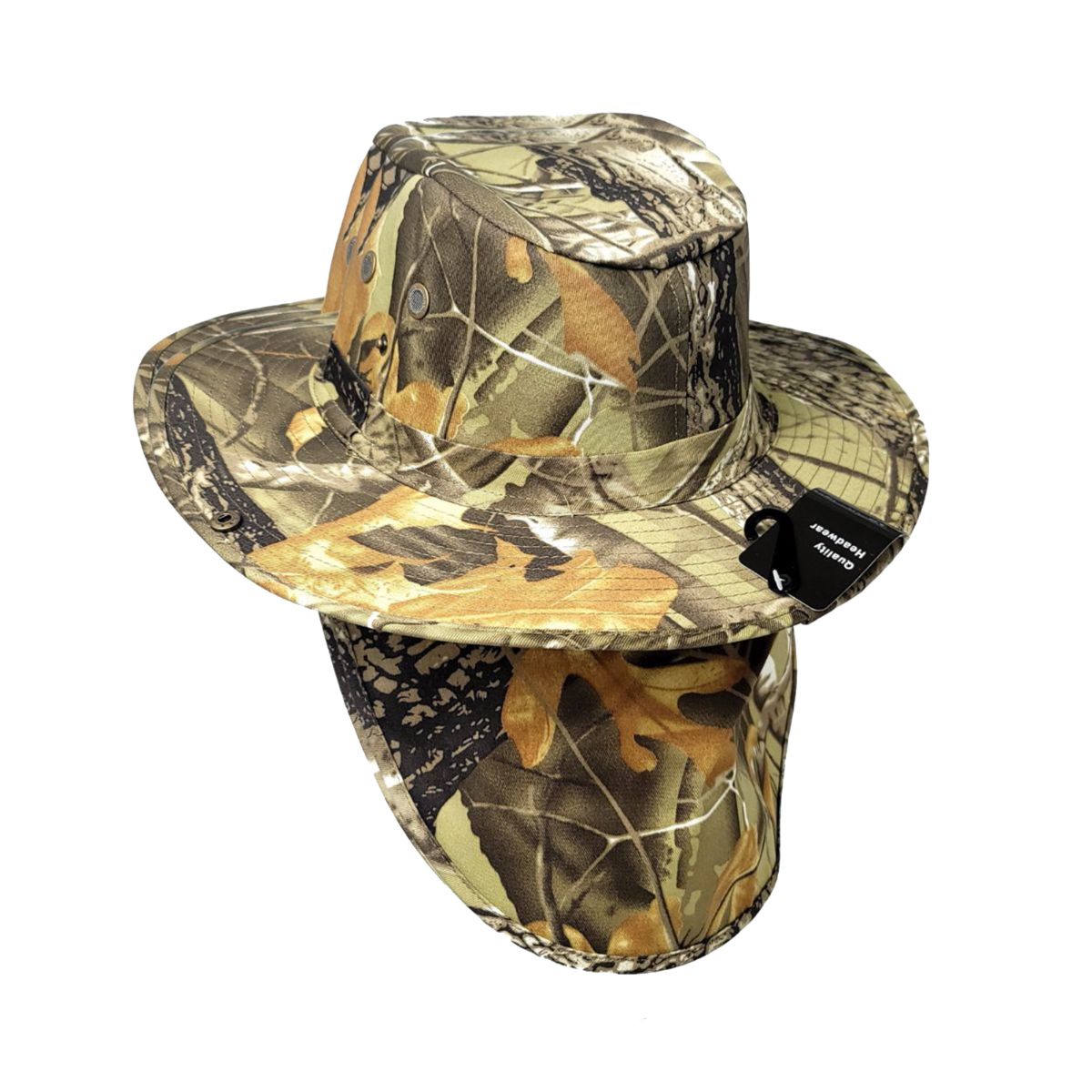 Safari Hat with Neck Cover, Solid, Various Colours & Sizes