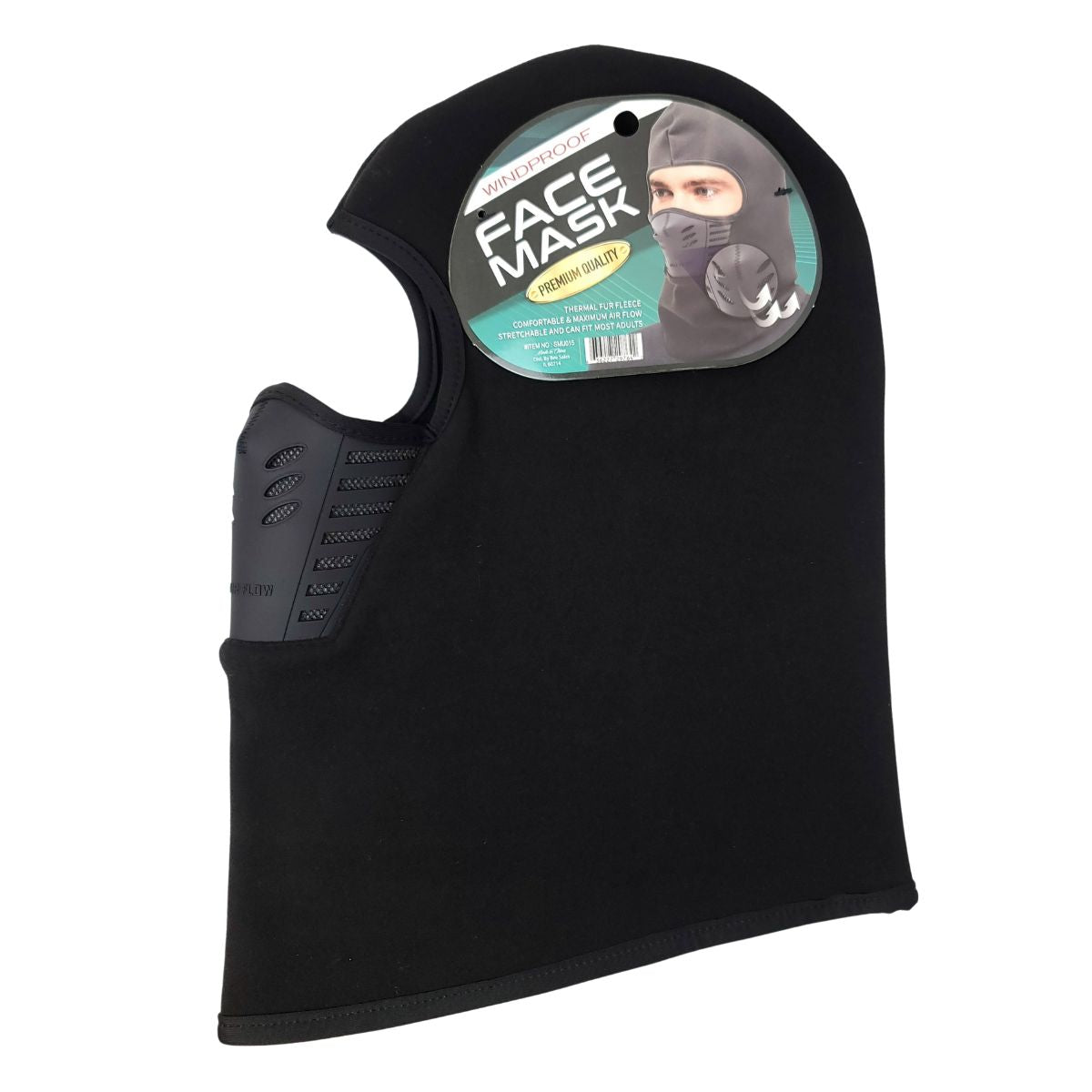 Themal Face Mask - Heavy Duty, Wind Proof, SMU015, Black