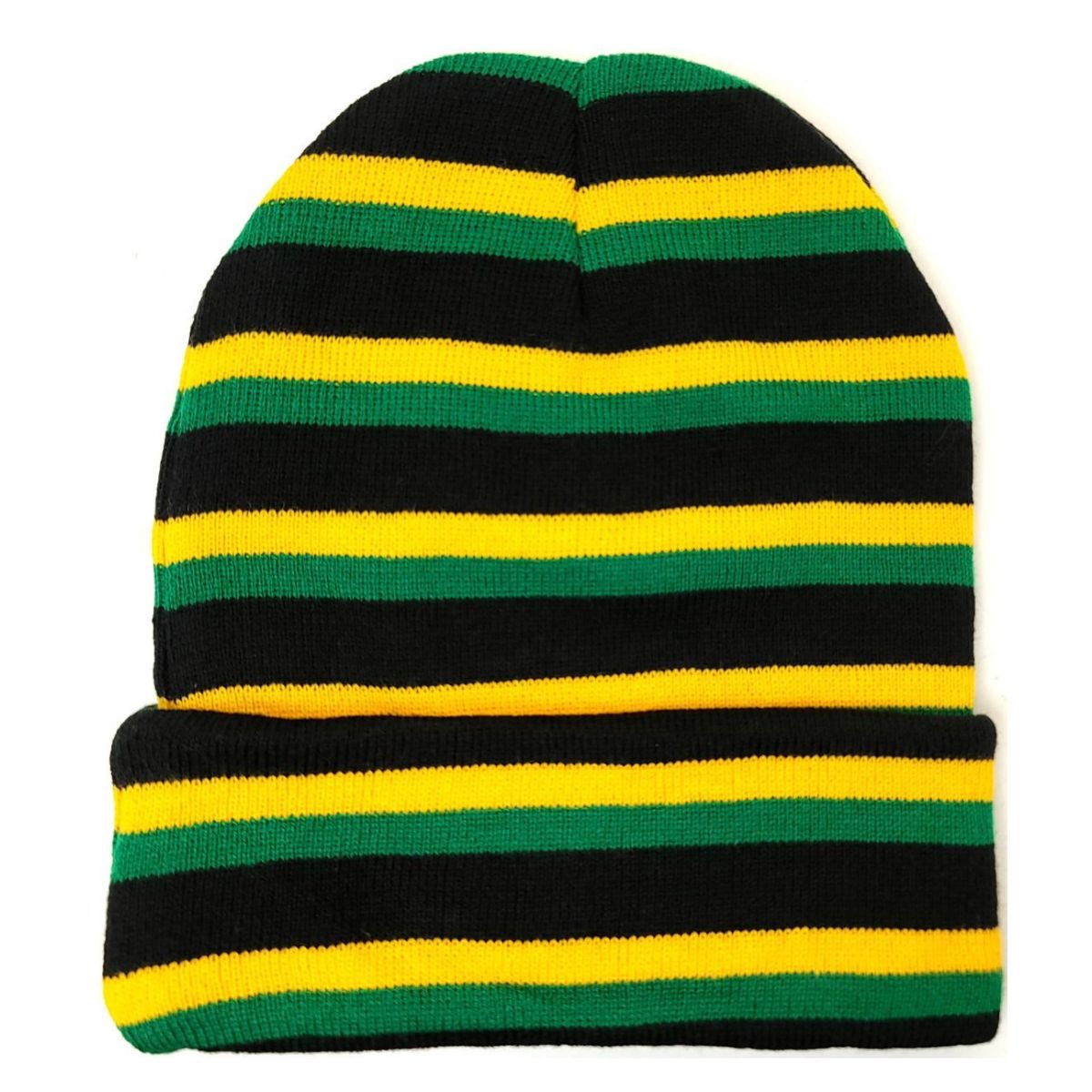 Plain Toque - Rasta Stripes Pattern, with Cuff