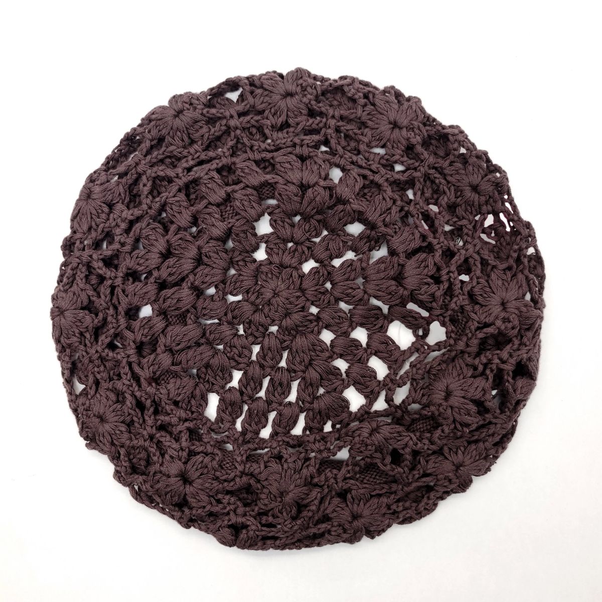 Knitted Beret, Brown & Sage, OSFA