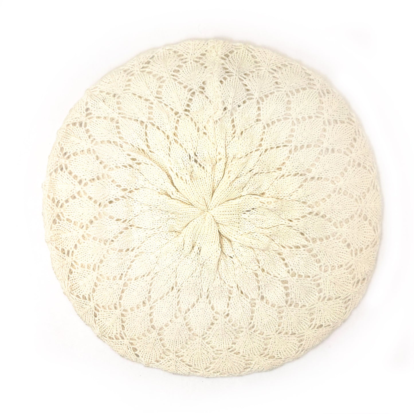 Knitted Beret, Ivory, OSFA
