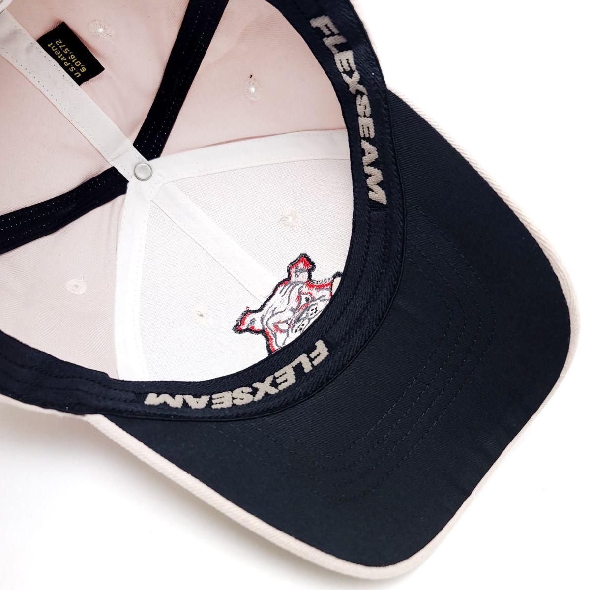 Red Bulldog Logo Fitted Cap, Light Grey