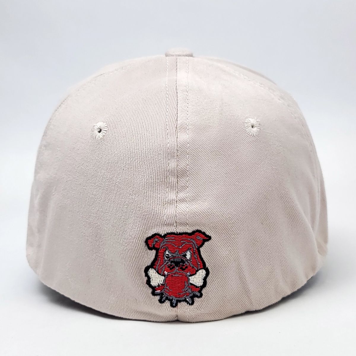 Red Bulldog Logo Fitted Cap, Light Grey
