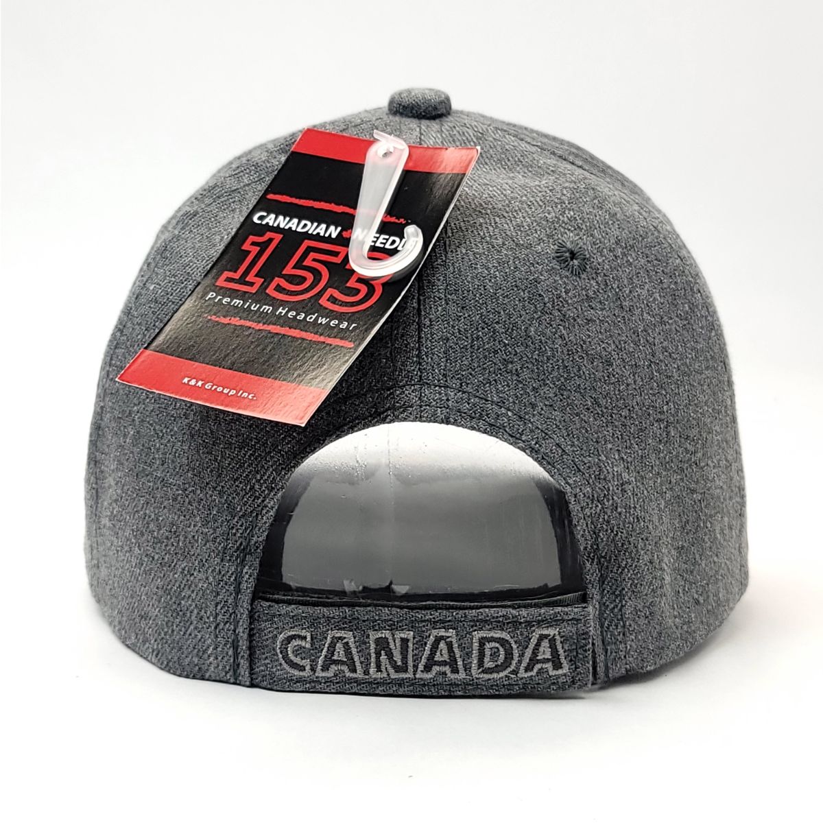 Canada Leaf Cap - Heather, Classic Baseball Cap with 3D Logo, Grey & Light Grey