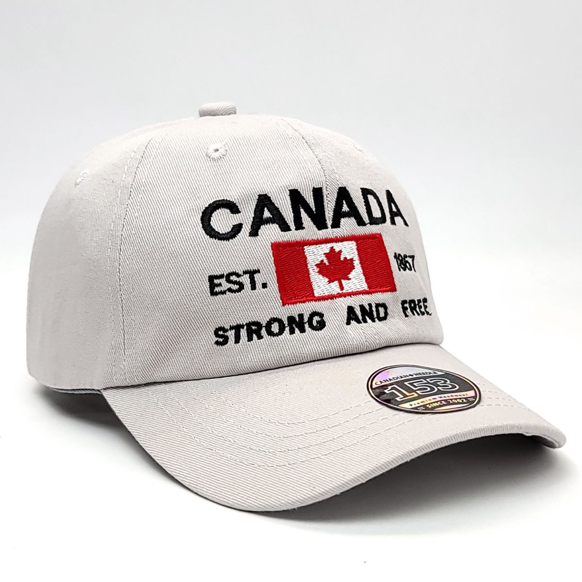 Canada Strong and Free Cap, Washed Cotton, Multi-Coloured, Adjustable