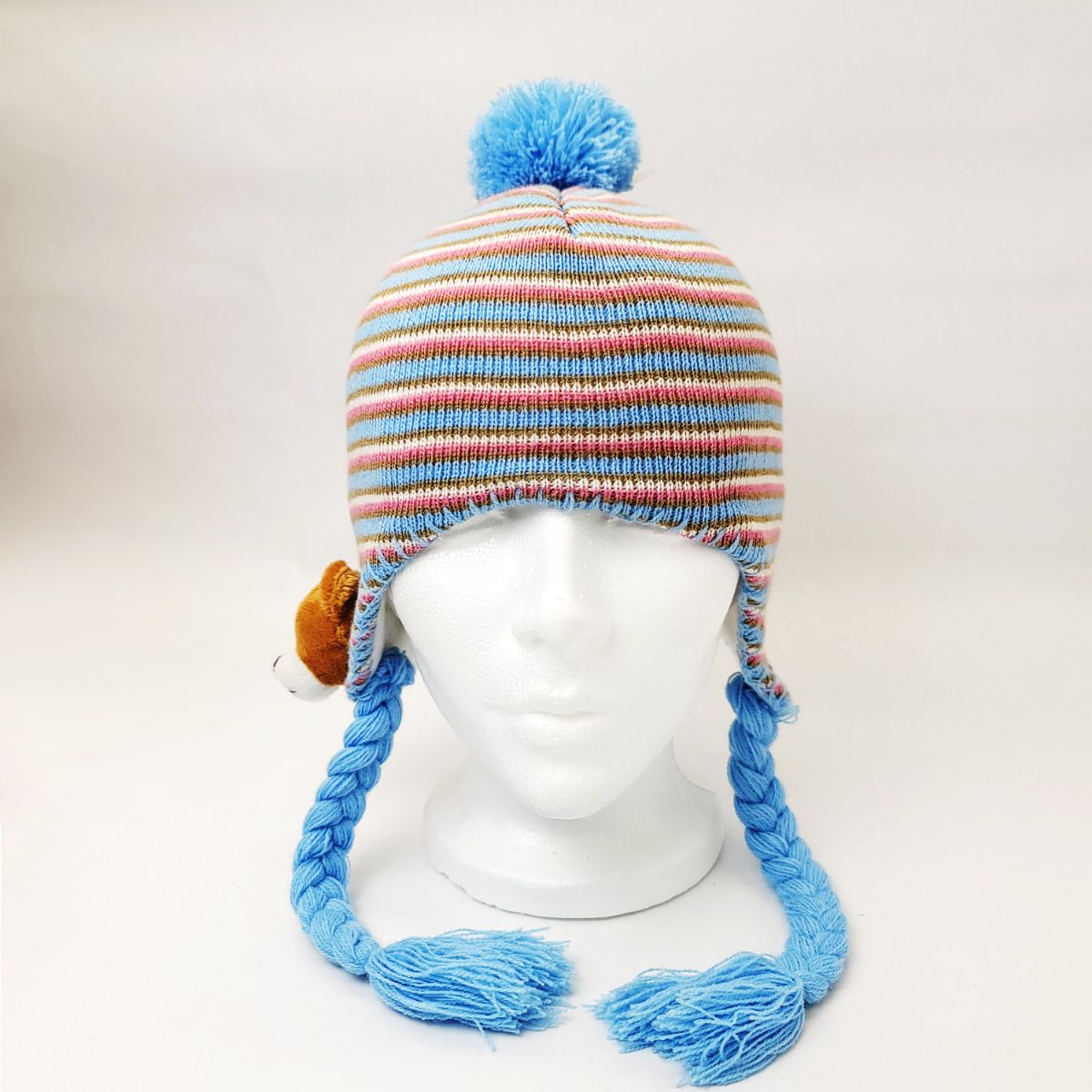 Youth - Teddy Bear Pom Laplander Beanie Hat