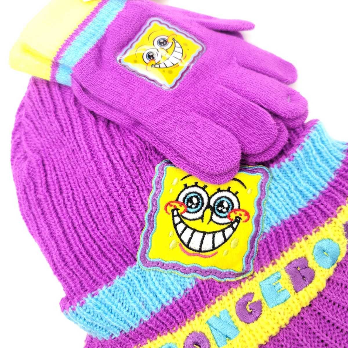 Youth - SpongeBob, 2pcs set, Visor Toque & Gloves, Multi-Coloured