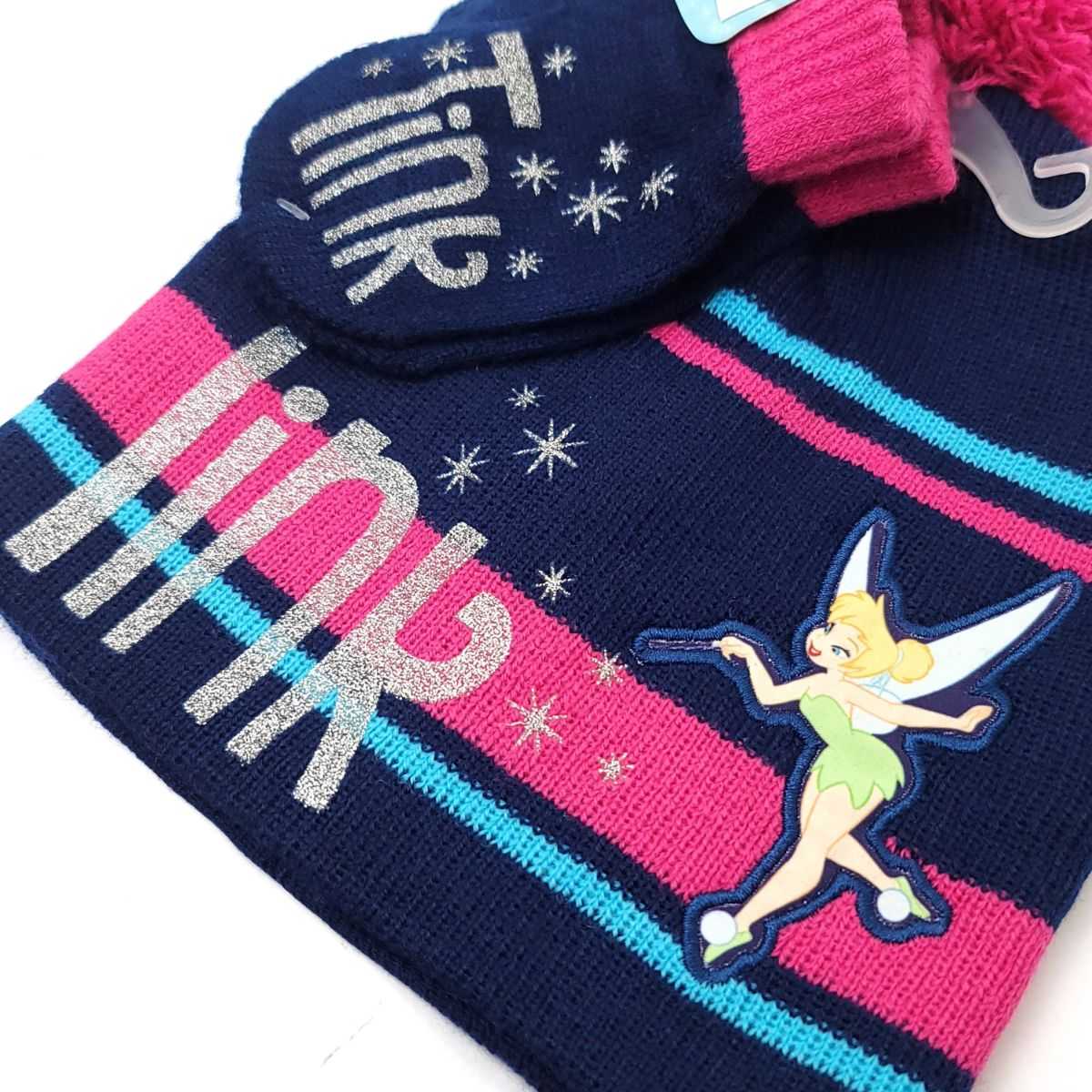 Toddler - Fairies Tinkerbell, 2pcs set, Winter Pom Beanie & Mittens