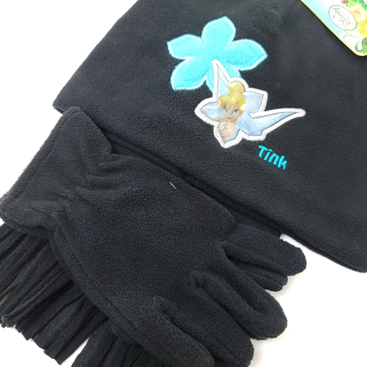 Youth - Tinkerbell 3 pieces set, Winter Hat, Mittens and scarf, Black