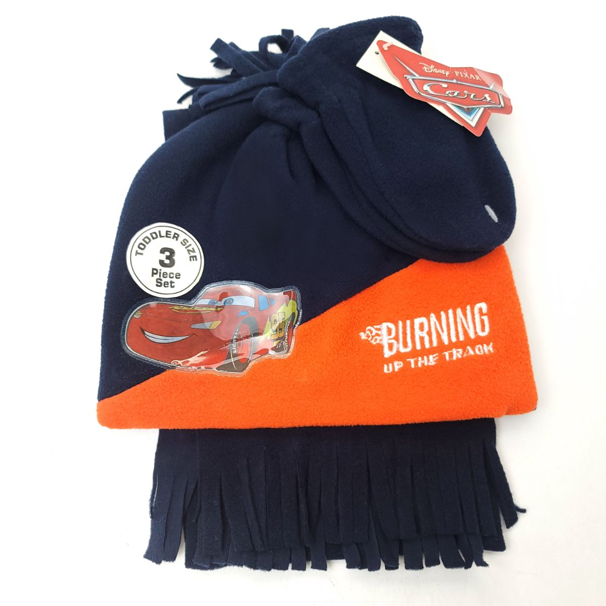 Toddler - Cars, 3pcs set, Winter hat, Mittens & Scarf