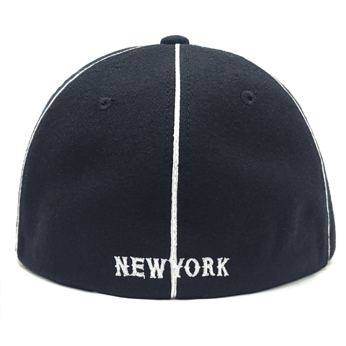 "New York" Logo Fitted, Melton Cap - ZMW01, Black
