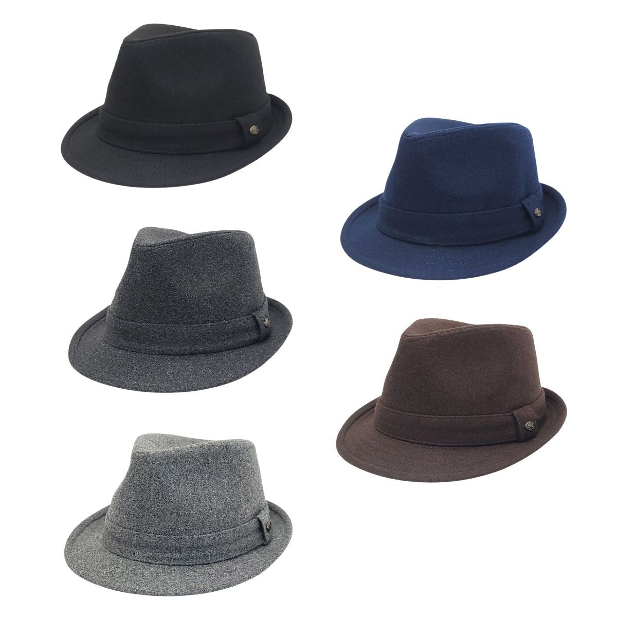 Fedora Hat - F5032, 100% Wool Solid Colour, Multi-Coloured, 2-sizes