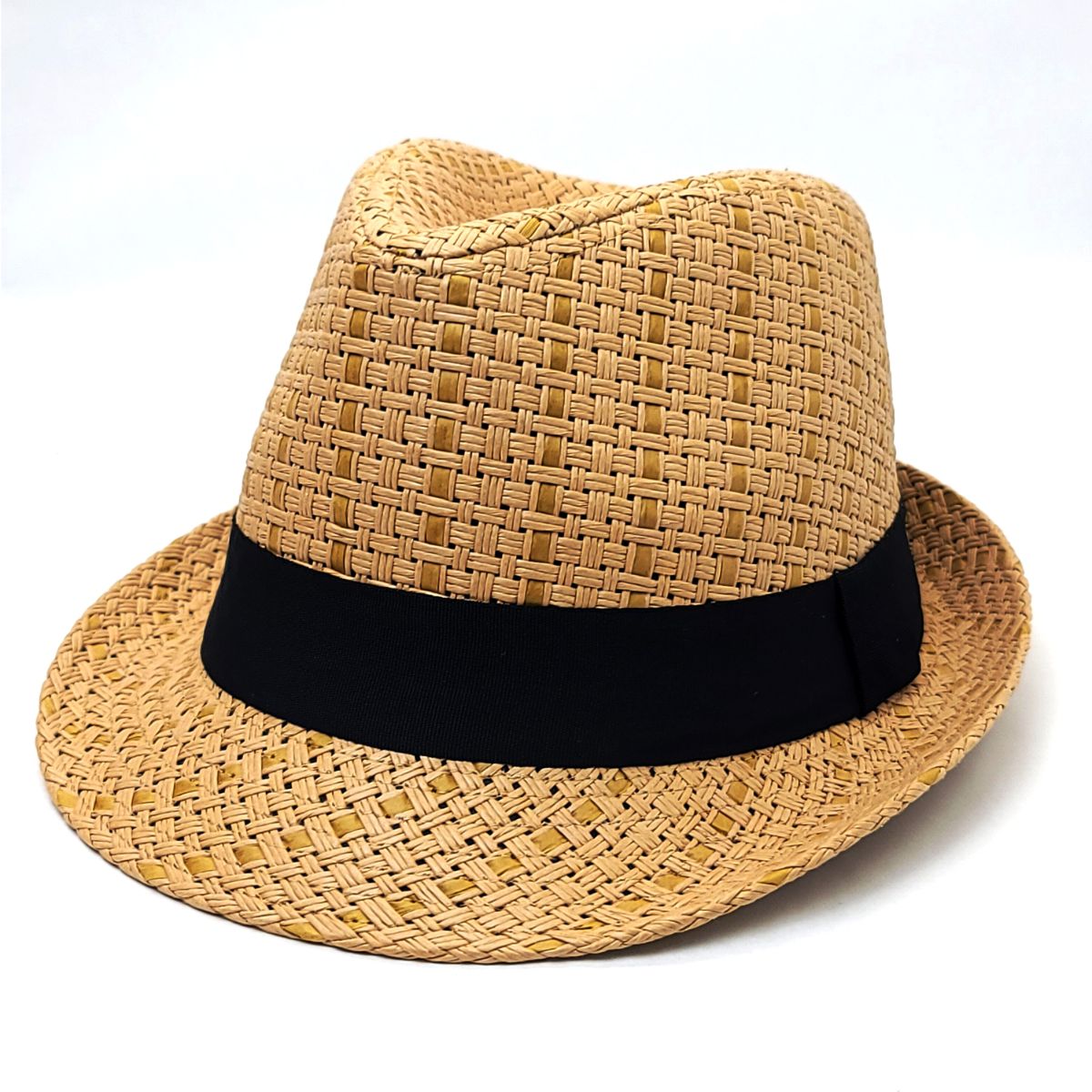 Fedora Hat FD183- 100% Straw, Brown & Natural, S/M & L/XL