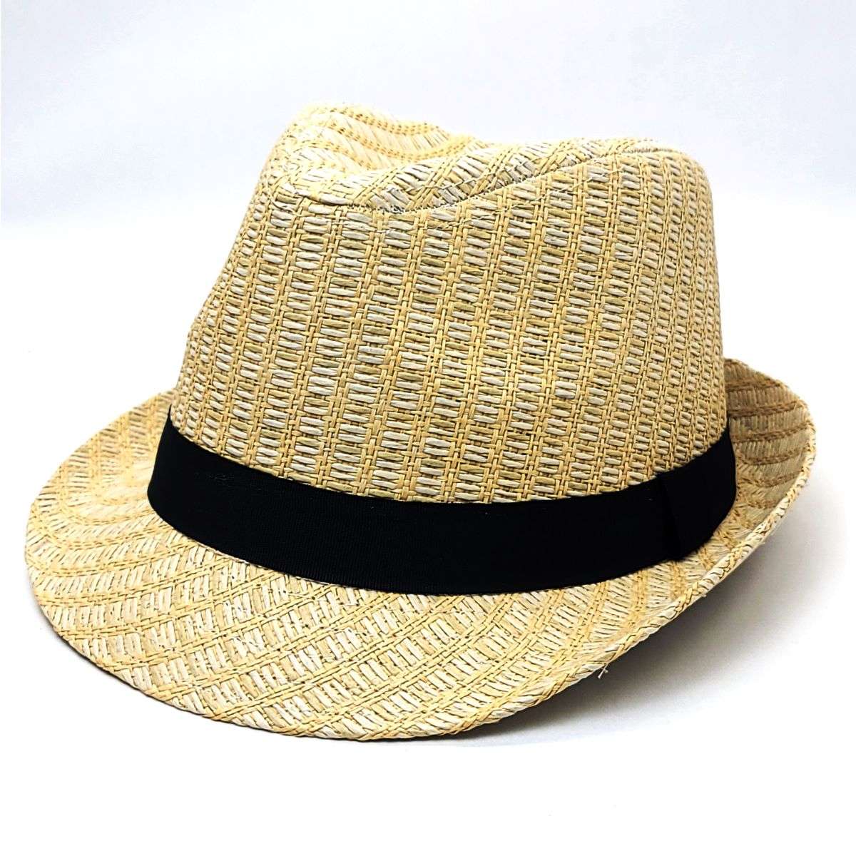 Fedora Hat FD140- 100% Straw, Natural, S/M & L/XL