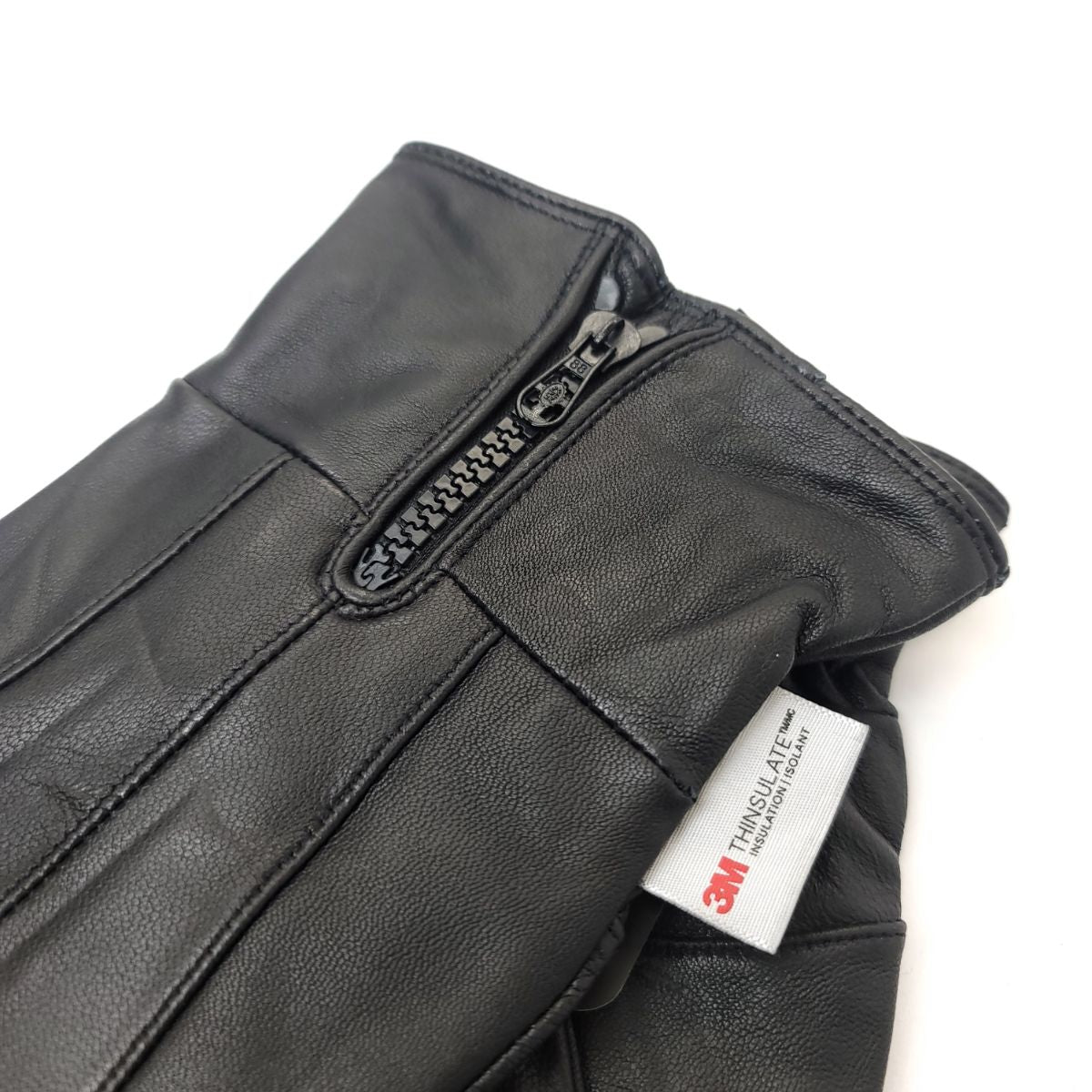Men's Leather Gloves with Zipper - GL2371, Genuine Leather, 4 Sizes