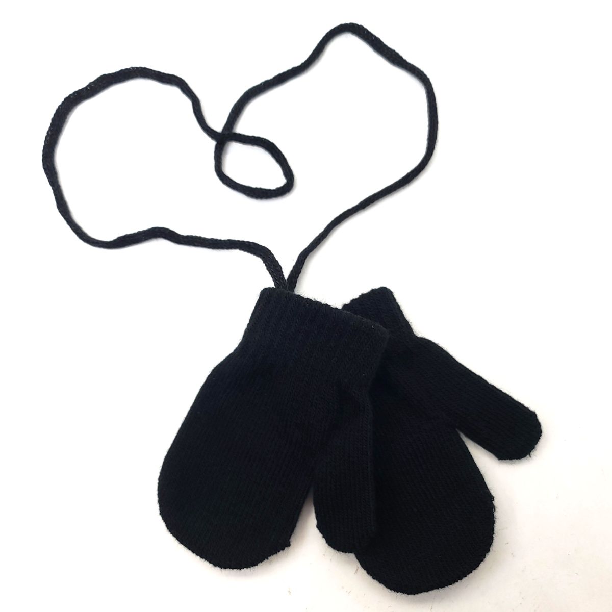 Toddler String Mitten Gloves - 20118BLA, Black Dozen Package