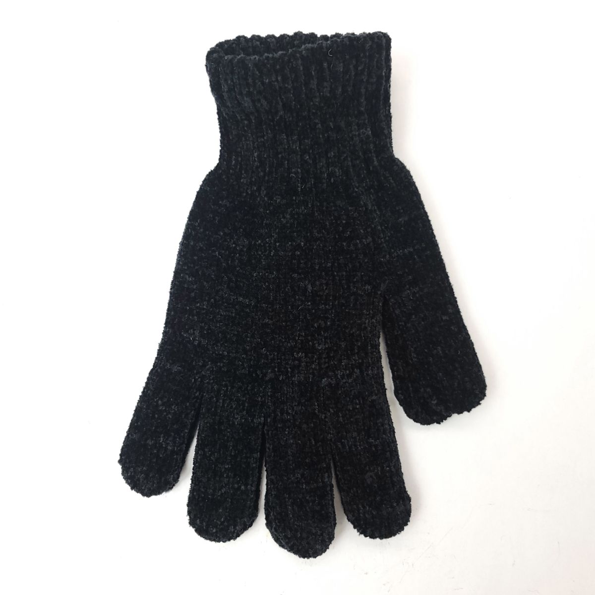 Chenille Gloves - 16464BLA, Black, Dozen Package