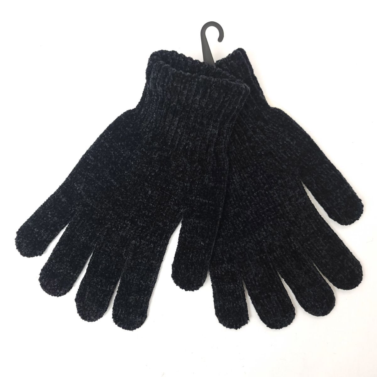 Chenille Gloves - 16464BLA, Black, Dozen Package