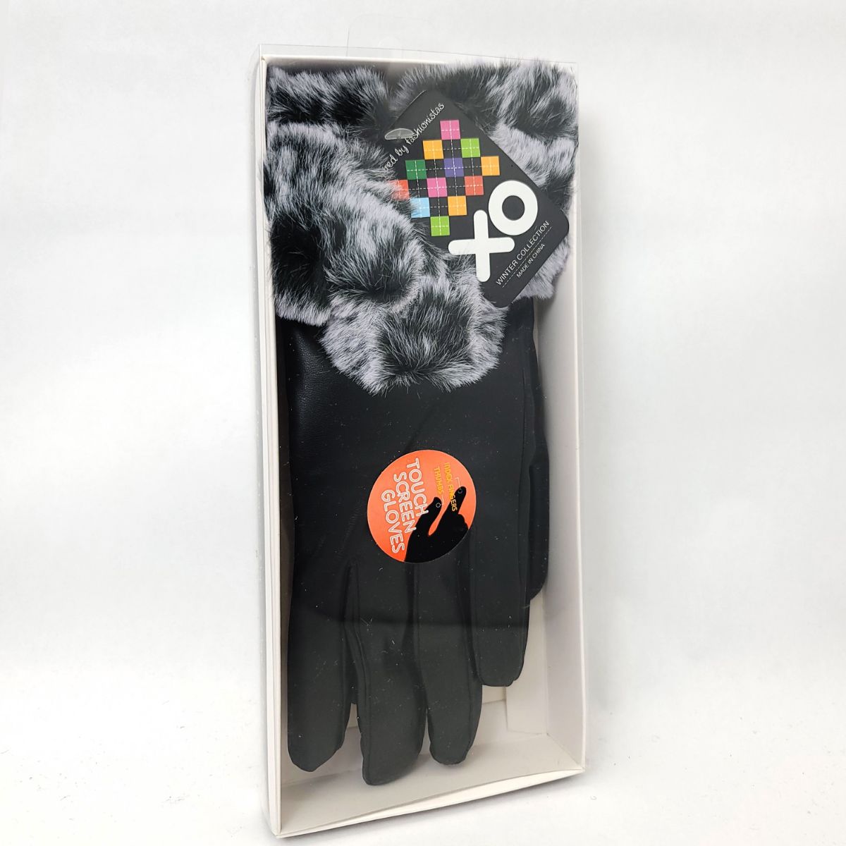 Ladies Touch screen PU Gloves - LGL012, PU Leather, Black