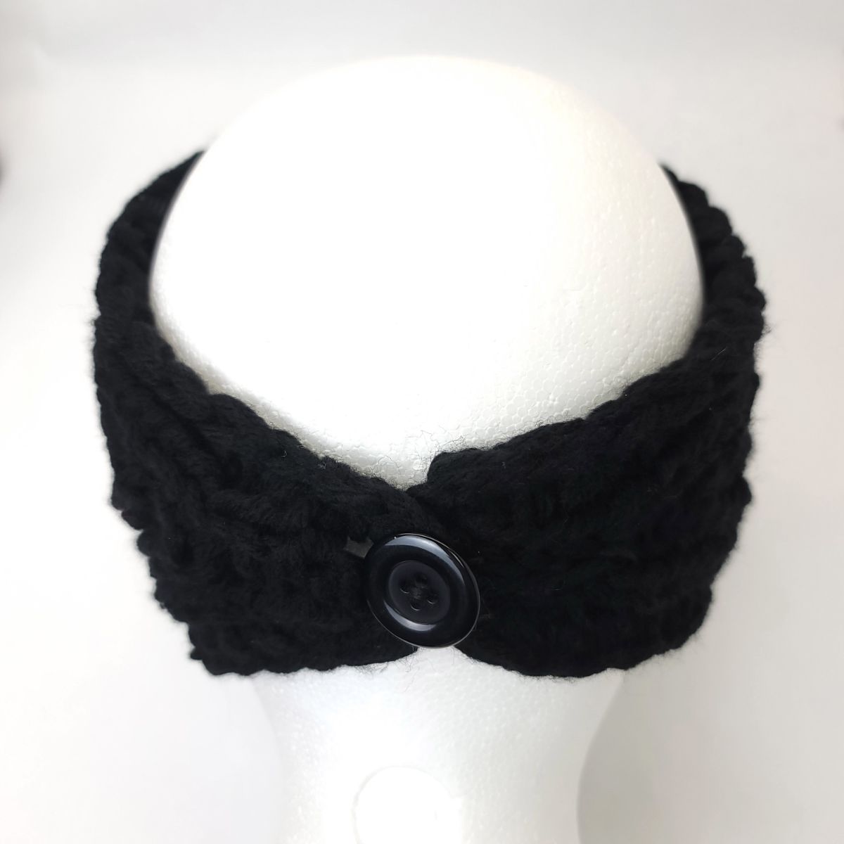 Winter Fashion Headband with Rhinestone Flower, - HB14BLA, Dozen Package
