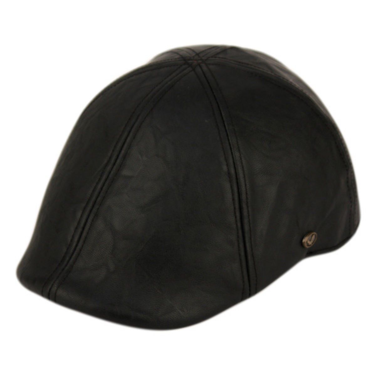 Duckbill Ivy Cap - PU Leather, IV2298, Black, S/M & L/XL
