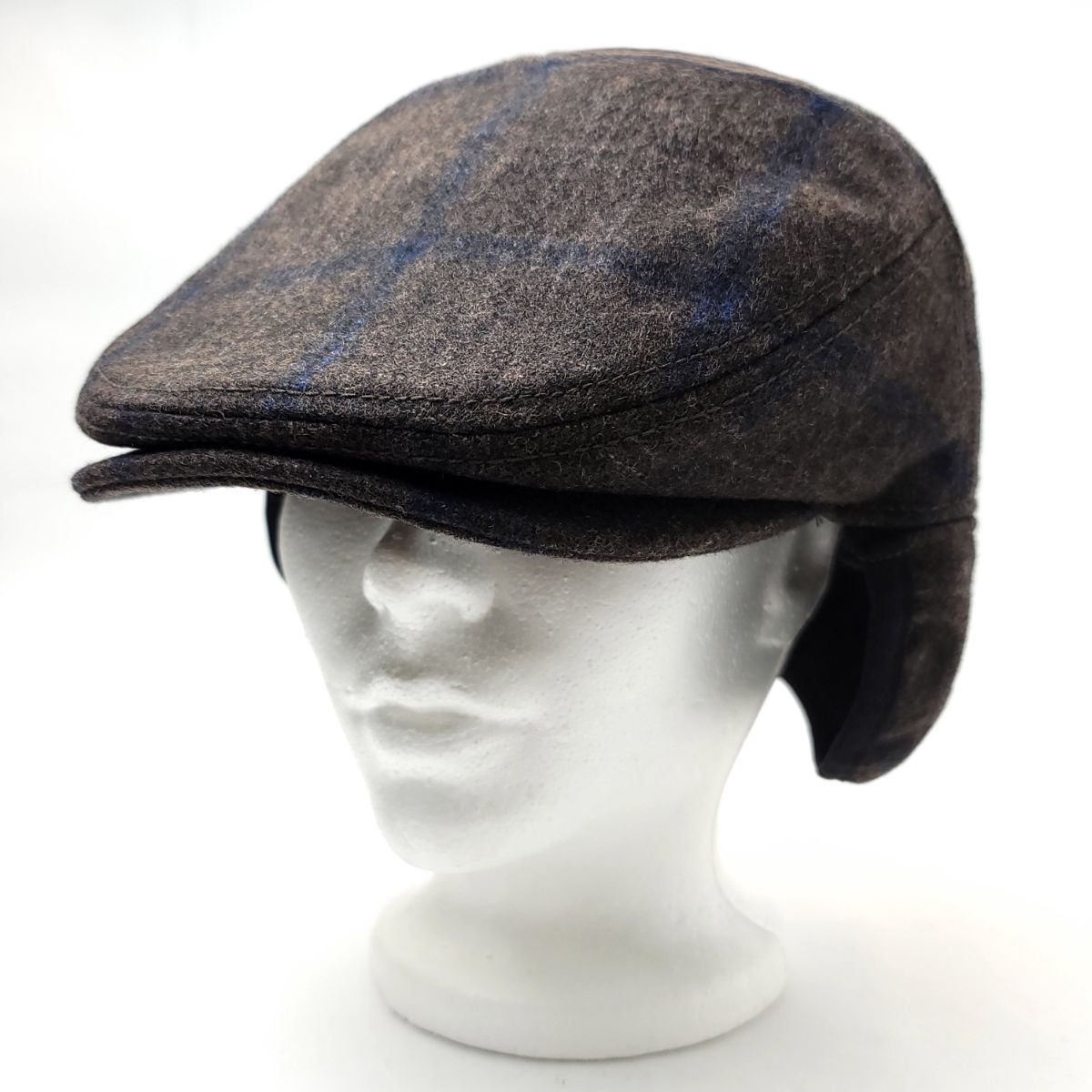 Wool Ivy Earflap Cap - IVE5033, 100% Wool, Plaid Pattern, 3 Sizes