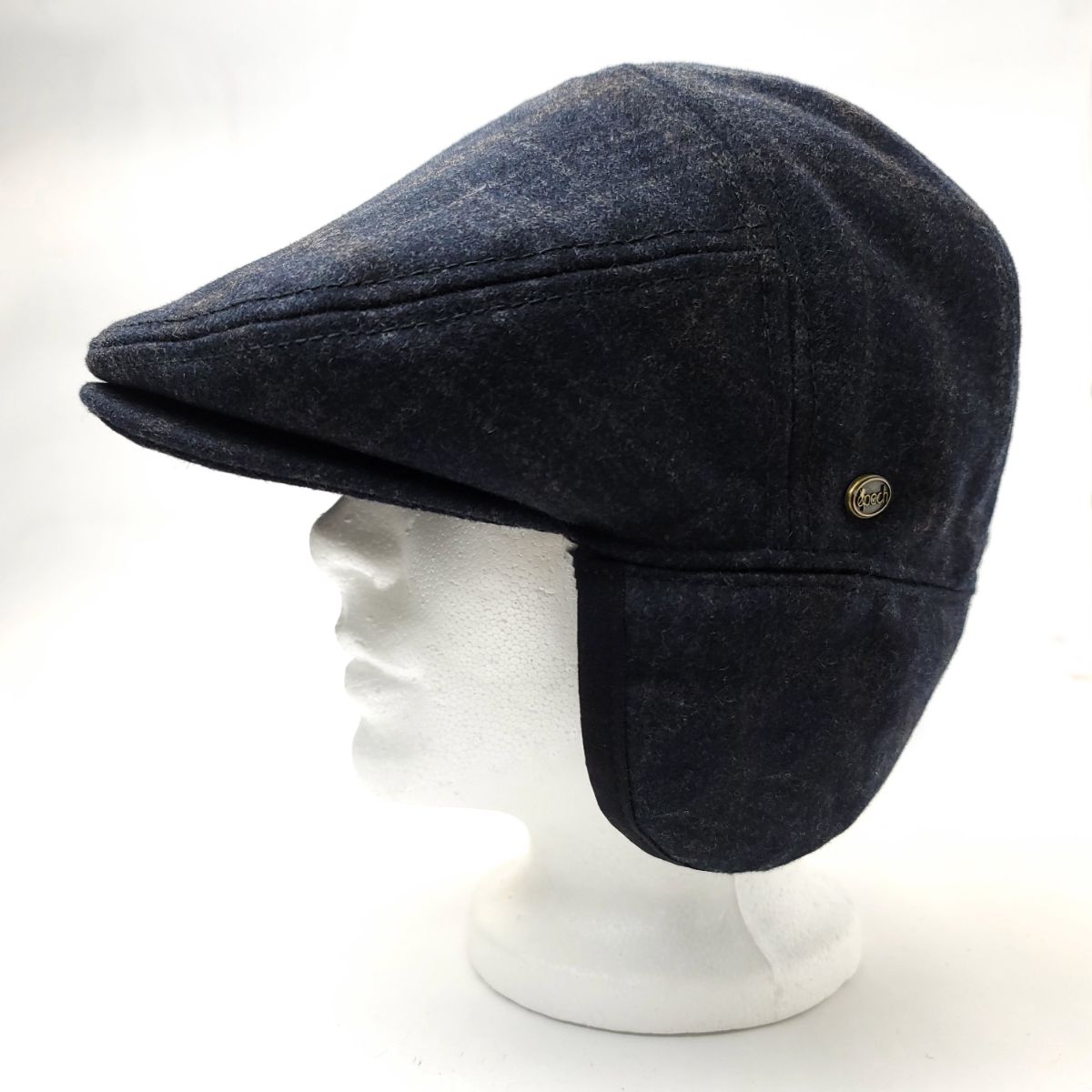 Wool Ivy Earflap Cap - IVE5033, 100% Wool, Plaid Pattern, 3 Sizes