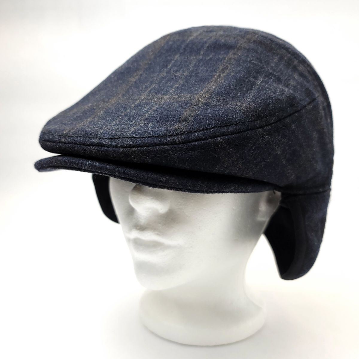 Wool Ivy Earflap Cap - IVE5033, 100% Wool, Plaid Pattern, 3 Sizes