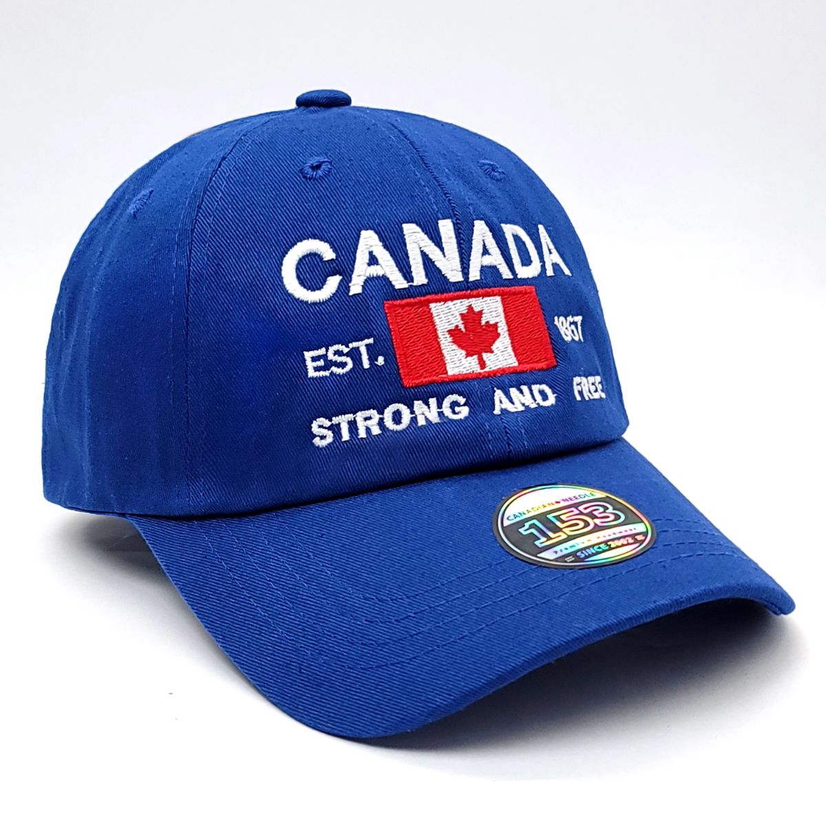 Canada Strong and Free Cap, Washed Cotton, Multi-Coloured, Adjustable