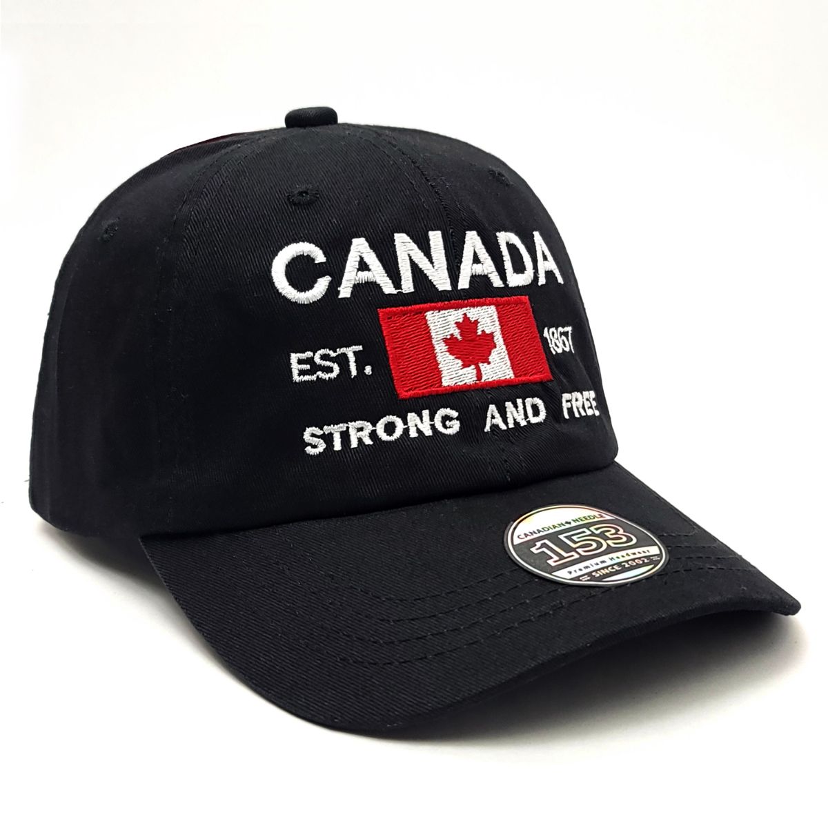 Canada Strong and Free Cap, Washed Cotton, Multi-Coloured, Adjustable