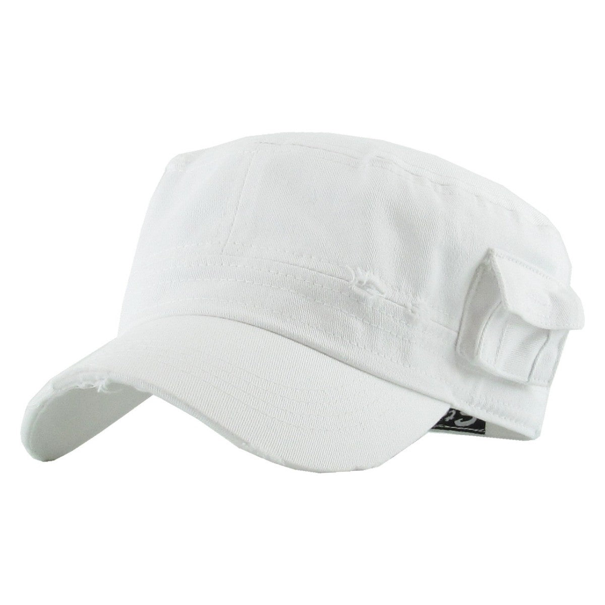 Military Cap - Vintage with Pocket, Multi-Coloured, Fitted
