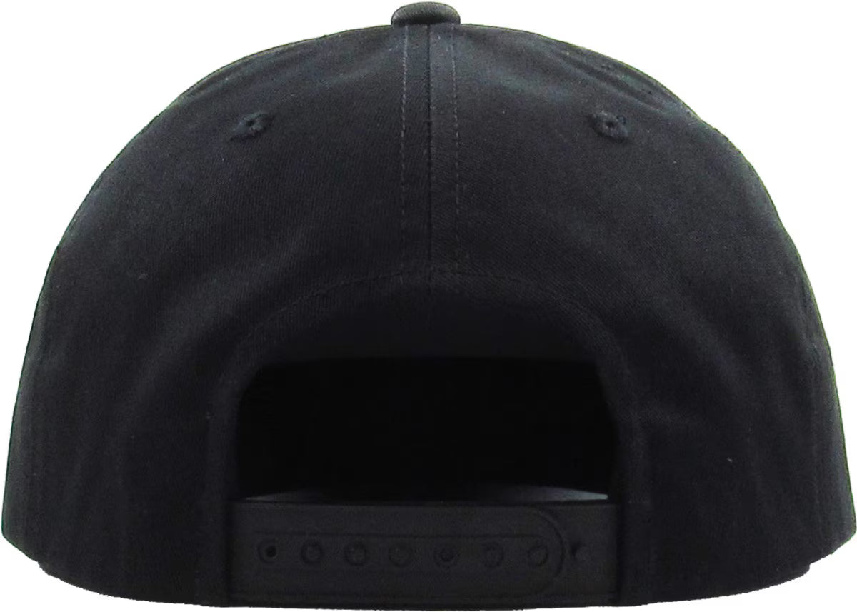 "KING" Logo Flat Bill Cap - Black, Adjustable