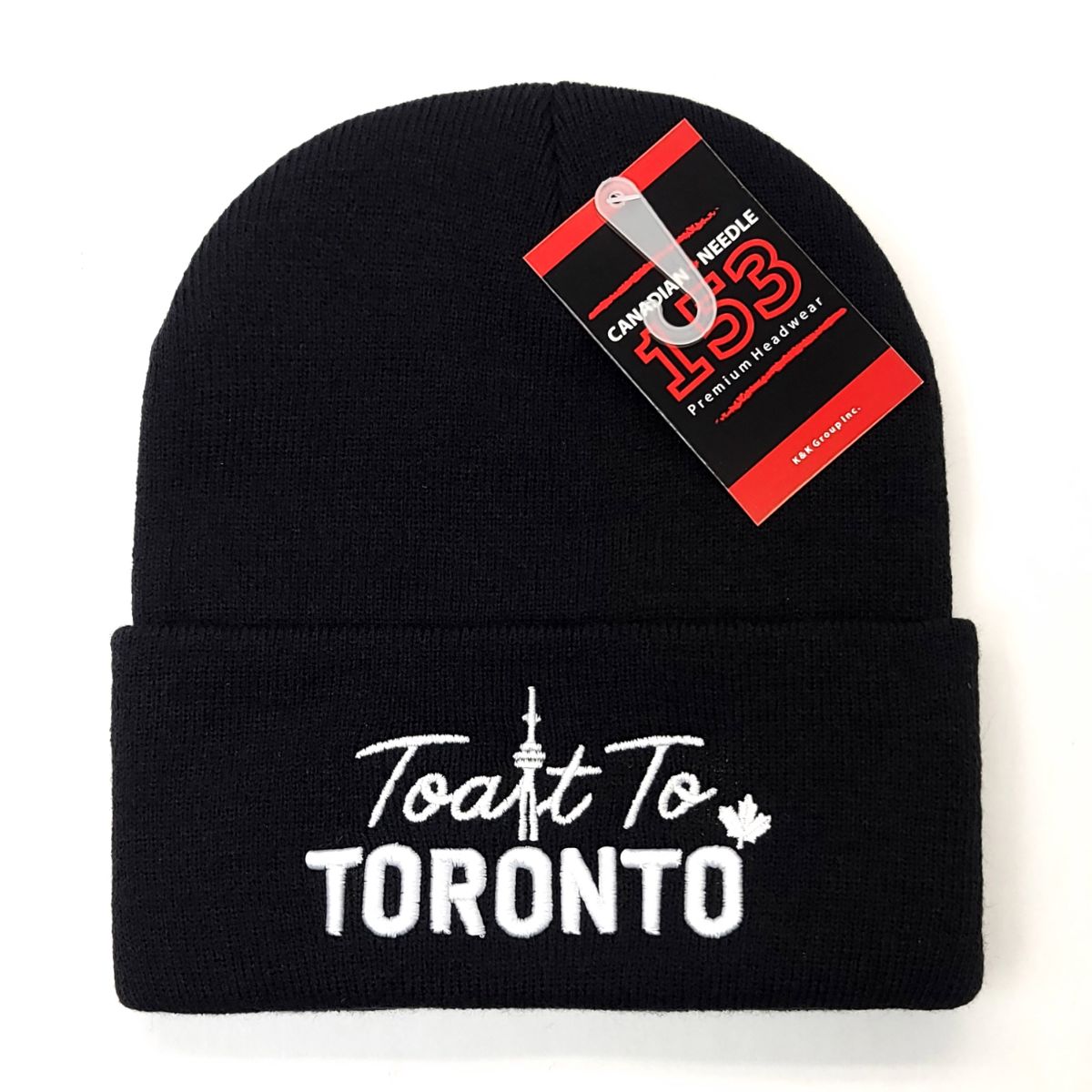 Toast To Toronto Knit Toque - KW1604BK, Cuff, Black