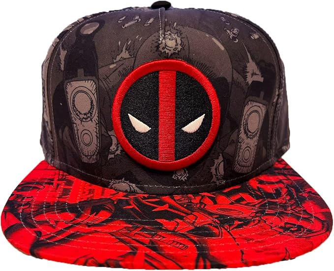 Marvel Deadpool Logo Comic Action Scene Snapback Hat, UYMVU