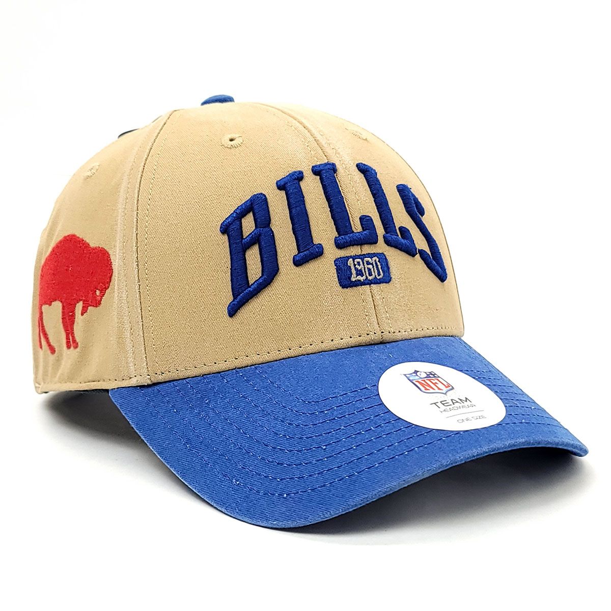 Buffalo Bills Cap - SM, Khaki & Royal 2T, Adjustable