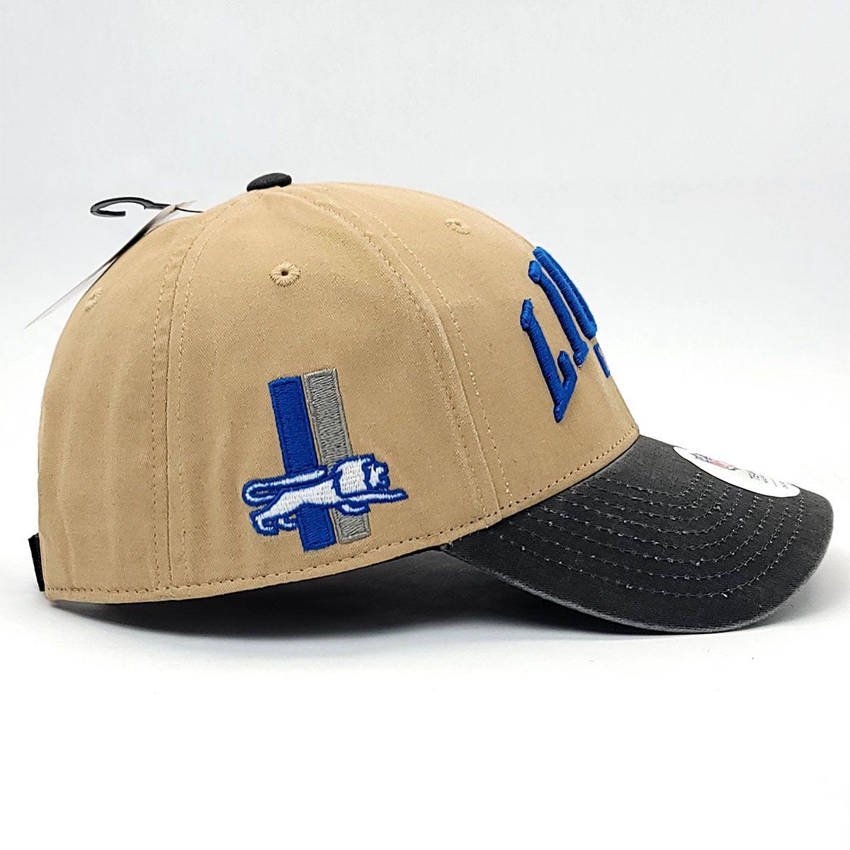 Detroit Lions Cap - SM, Khaki & Grey 2T, Adjustable Velcro Closure