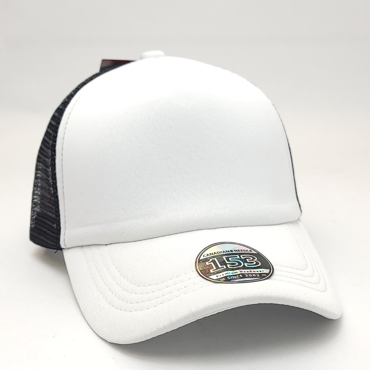 Trucker Cap - 153, 5 Panel, Black & Black/White, Adjustable