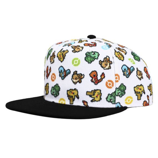 Pokemon Collage Chibi Characters Flat bill Snapback Hat, RSPKP