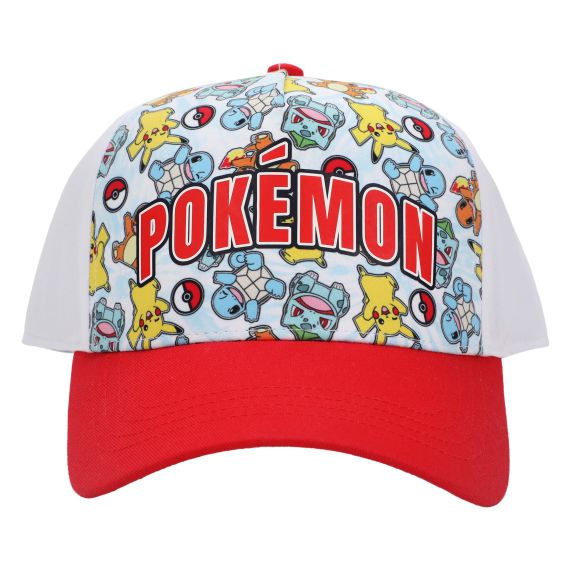 Youth - Pokémon Started Pokemon Red Brim Kids Snapback Hat, 9RPOK