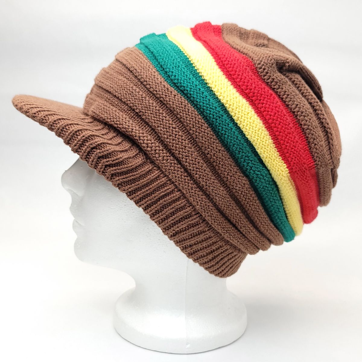 RASTA Knitted Visor Beanie-RV0002RYG, Cotton, OSFA