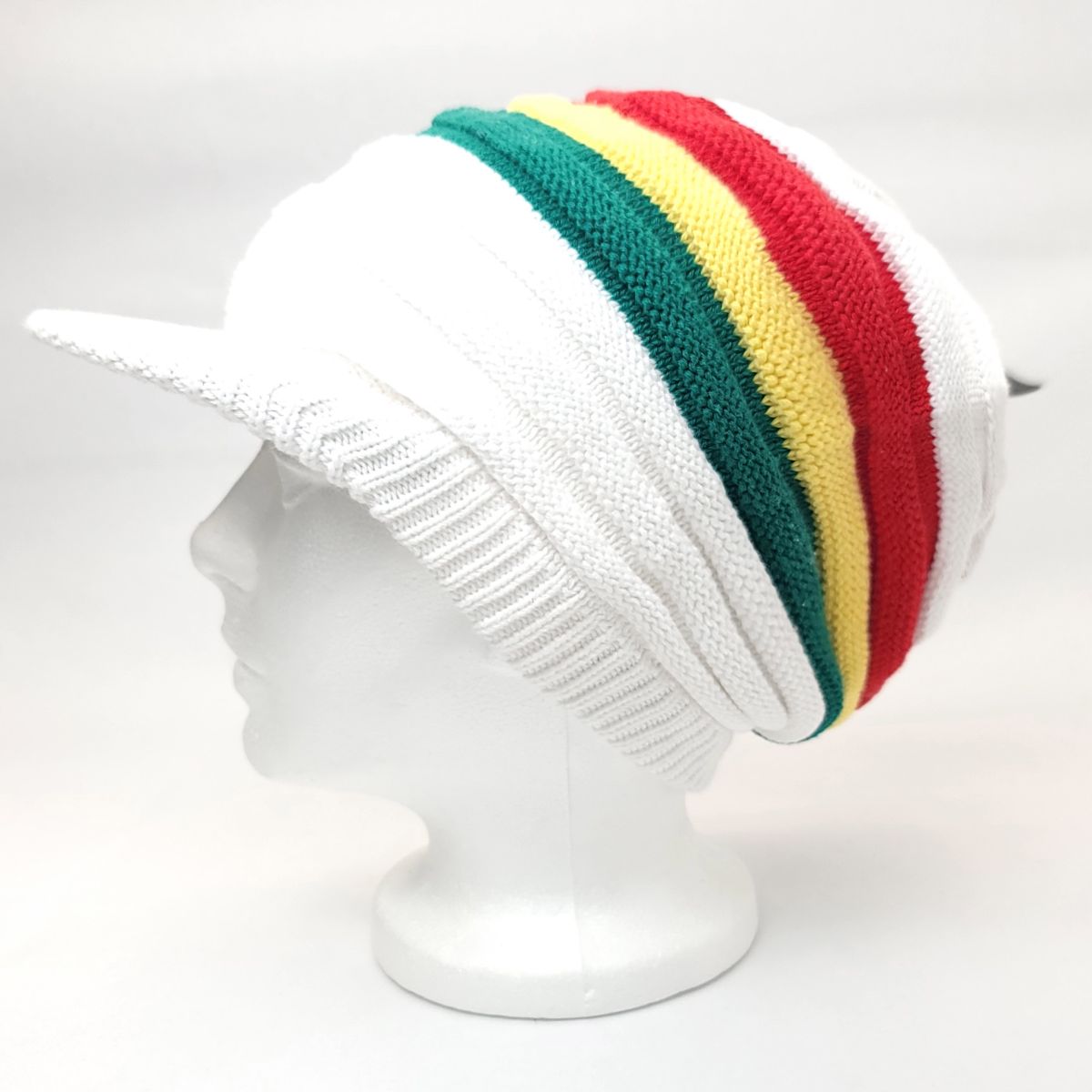 RASTA Knitted Visor Beanie-RV0002RYG, Cotton, OSFA