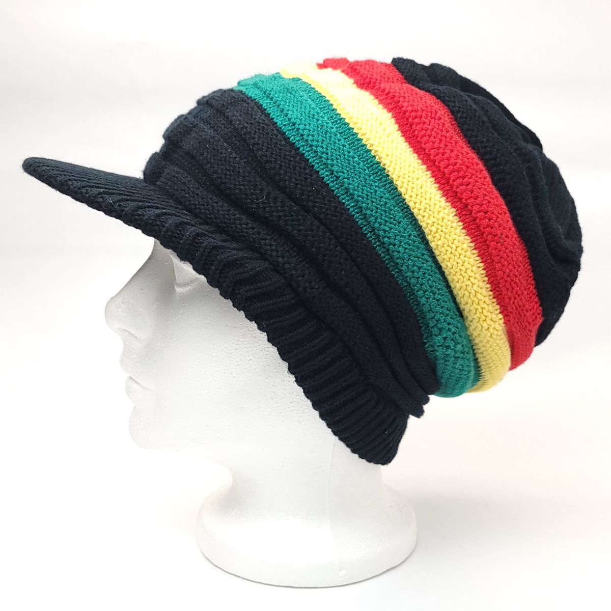 RASTA Knitted Visor Beanie-RV0002RYG, Cotton, OSFA