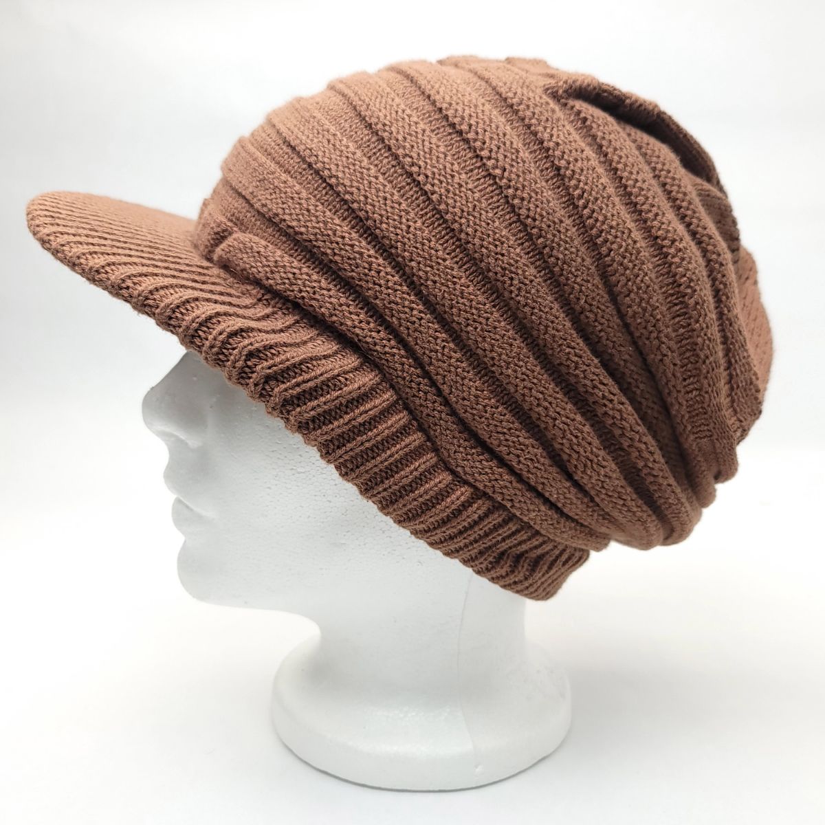 Rasta Knitted Visor Beanie-RV0002, Cotton, OSFA
