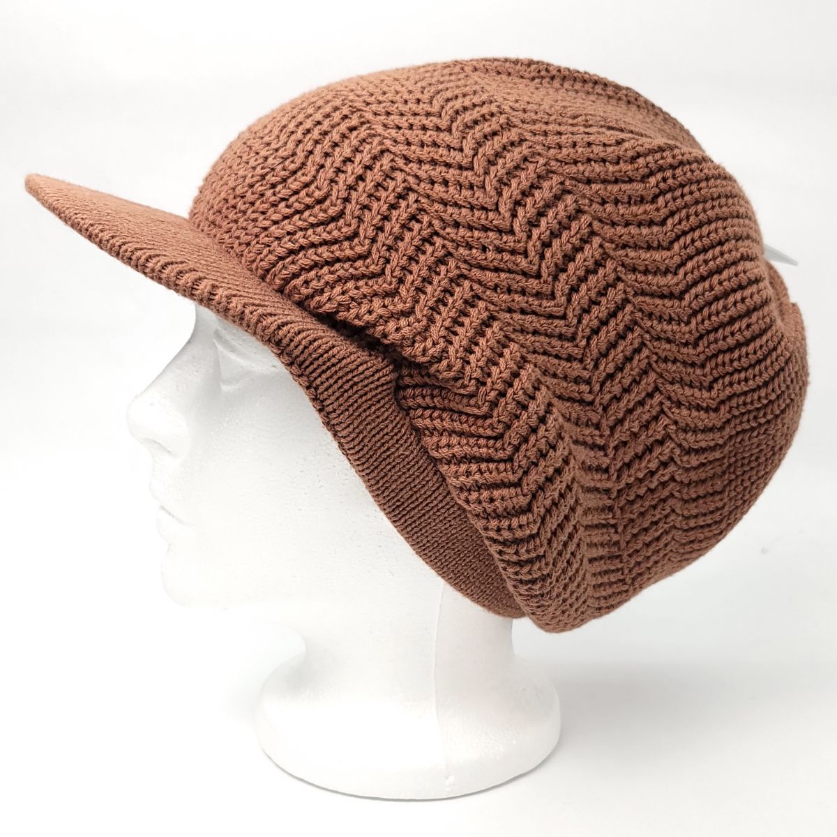 Rasta Knitted Visor Beanie-RV0008, Cotton, OSFA