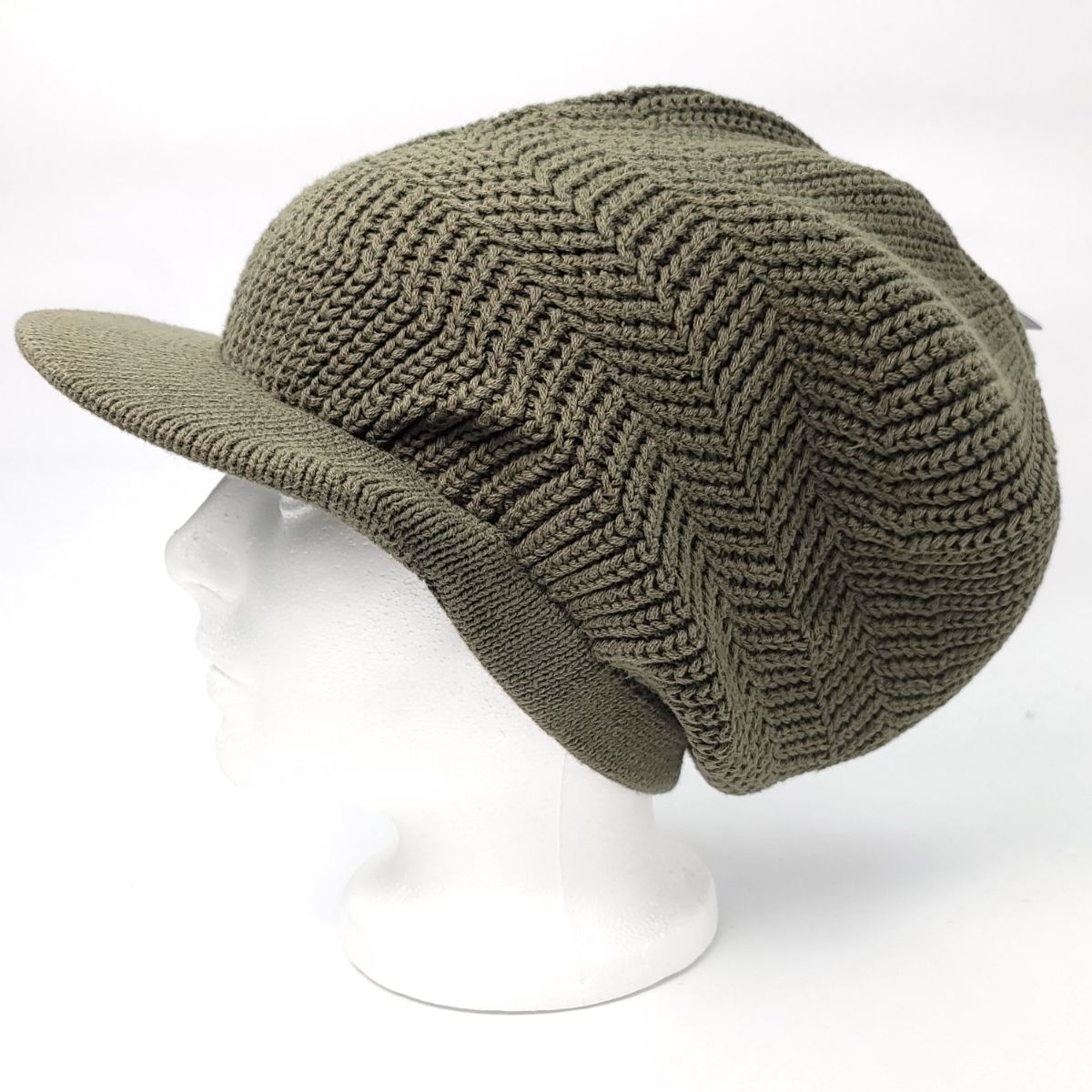 Rasta Knitted Visor Beanie-RV0008, Cotton, OSFA