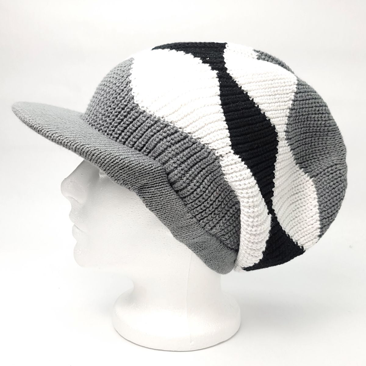 Rasta Knitted Visor Beanie-RV0012, Cotton, OSFA