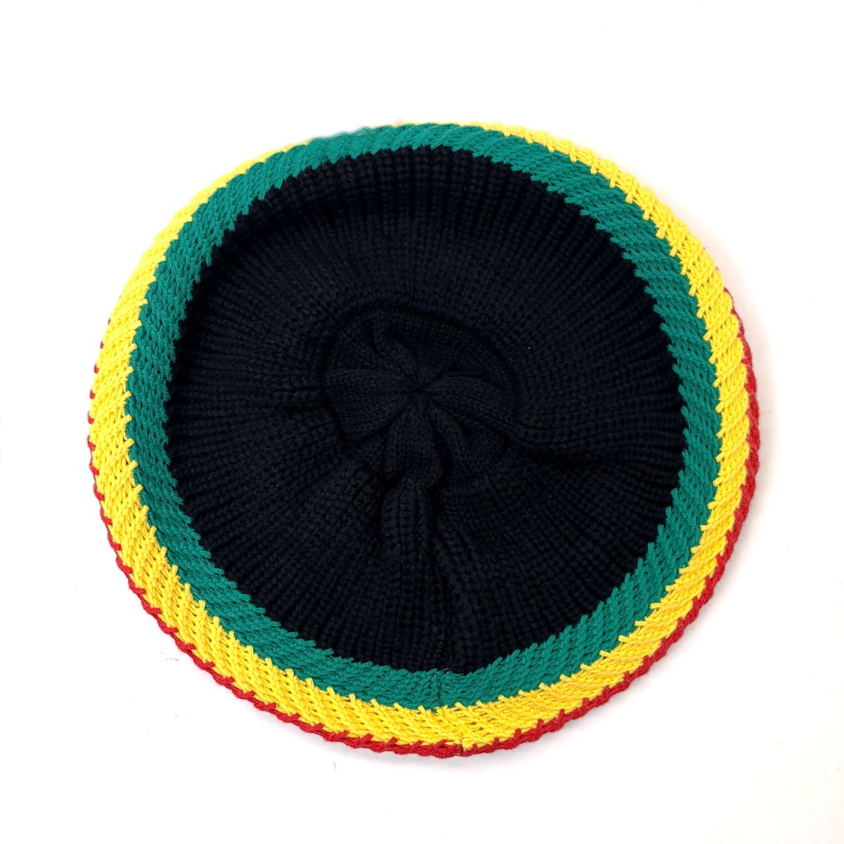 RASTA Knitted Visor Beanie- R0005, Cotton, Black-GYR OSFA